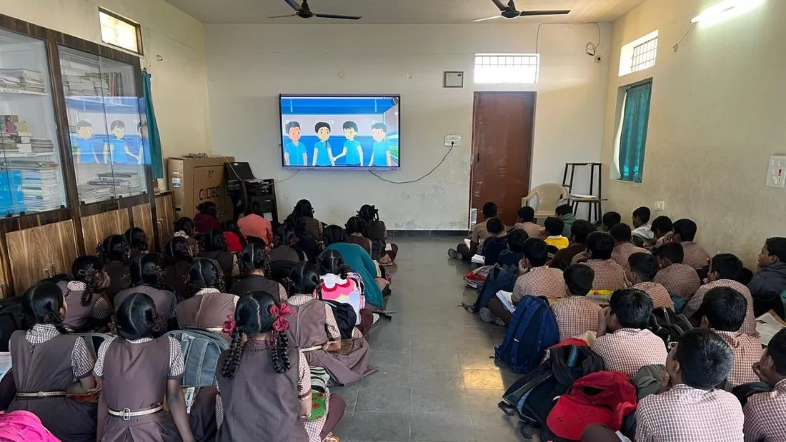 A smart classroom in use