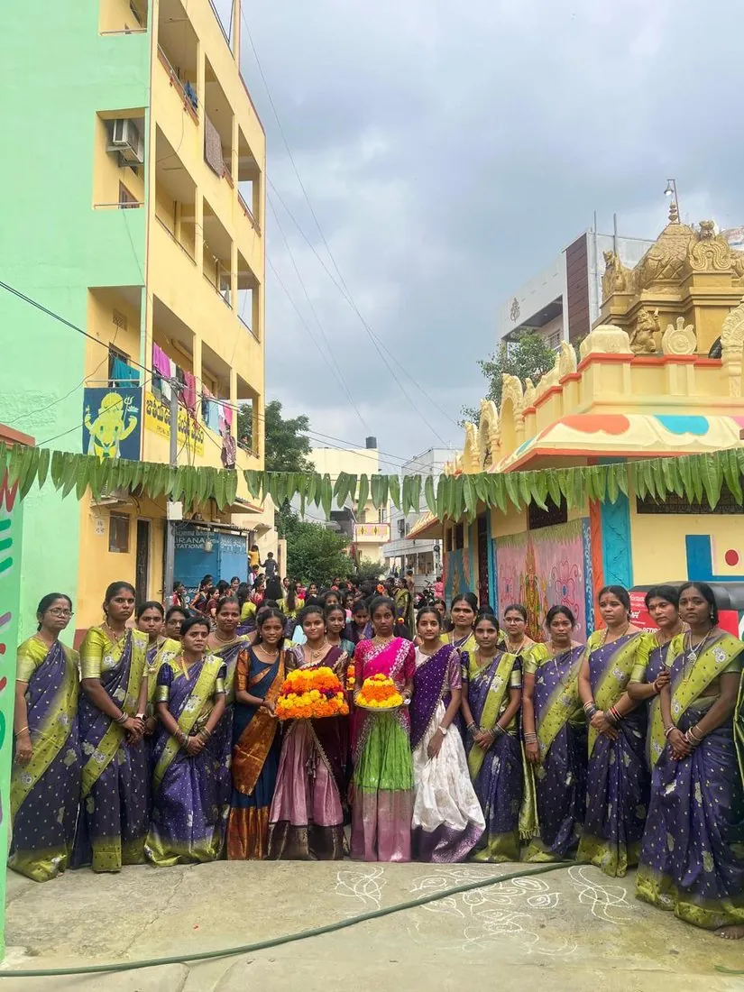 Students celebrating a festival together